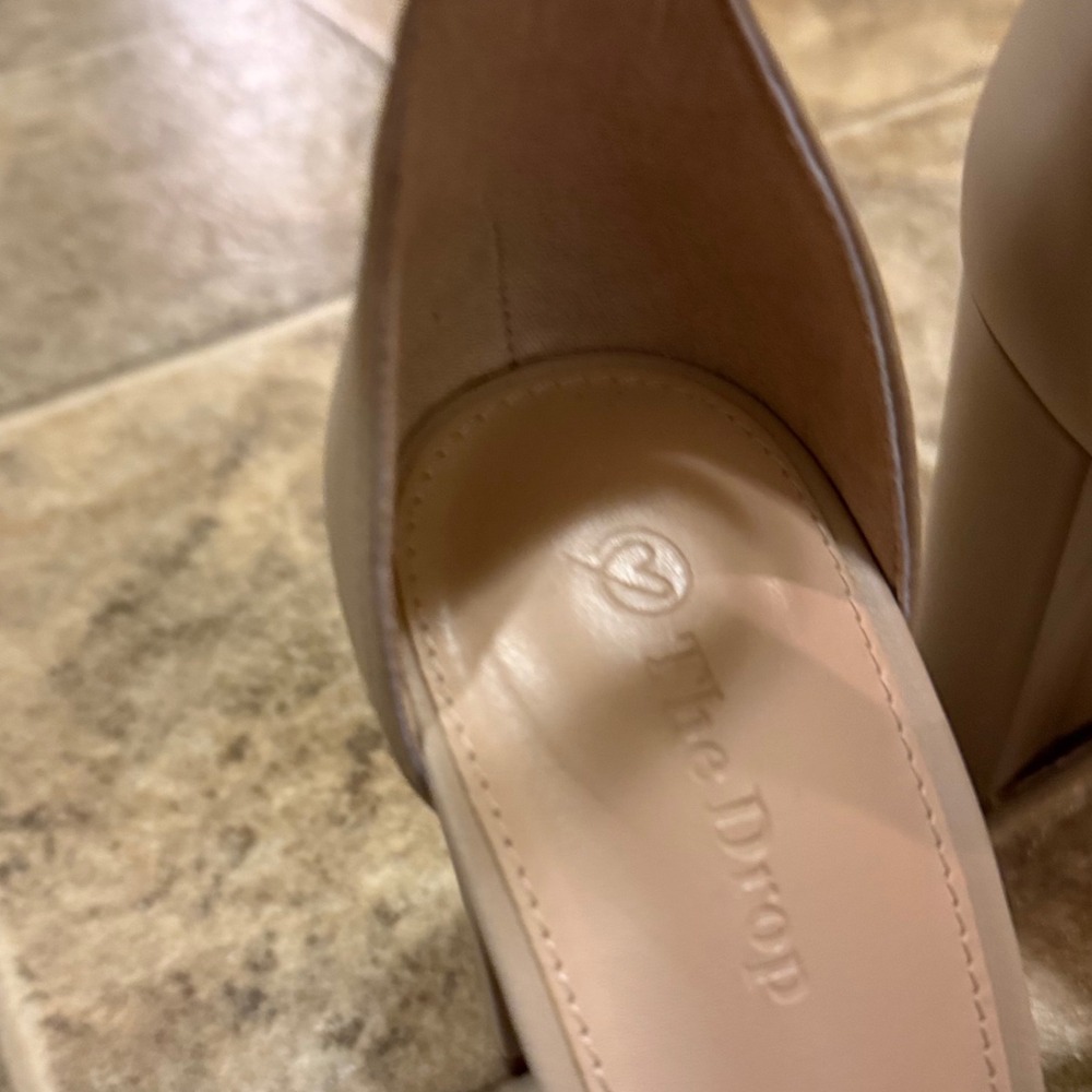 The Drop Avery Women Nude Beige Block Heel Ankle Strap Sandal Size 9.5 High Heel - Picture 10 of 12